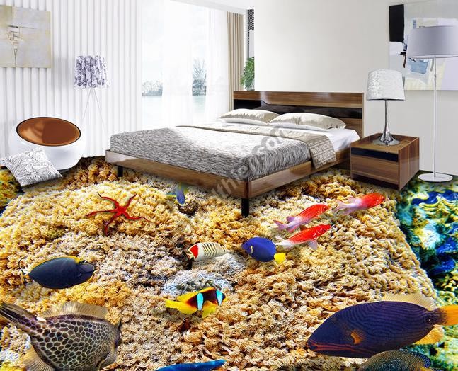 Phòng ngủ trở thành đại dương với sàn 3d